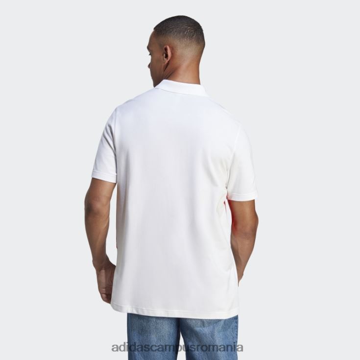 adidas campus romania tricou polo colorblock alb bărbați alb/roșu/cerneală J266N214186