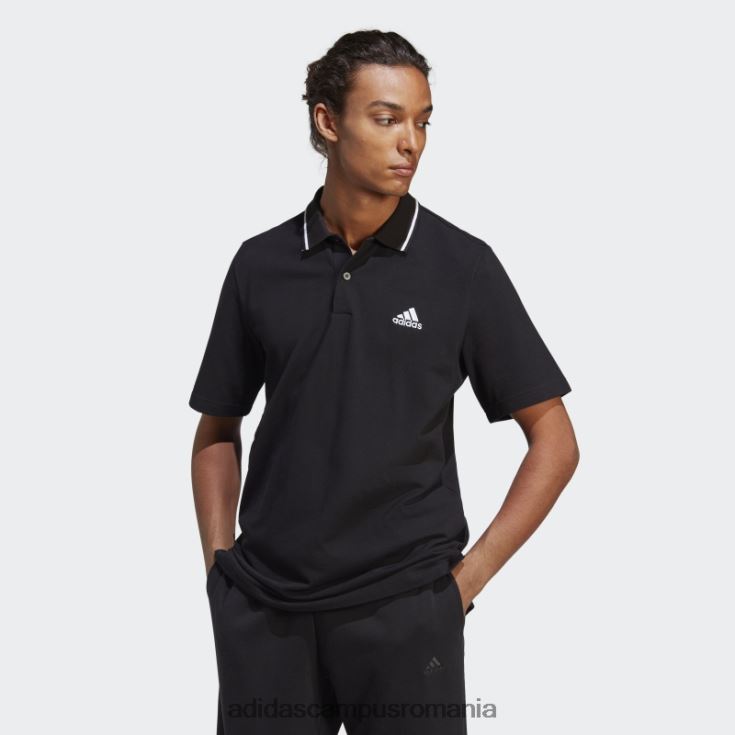 adidas campus romania tricou polo cu logo mic piqué essentials negru bărbați negru J266N25414