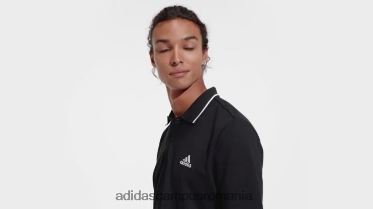 adidas campus romania tricou polo cu logo mic piqué essentials negru bărbați negru J266N25414