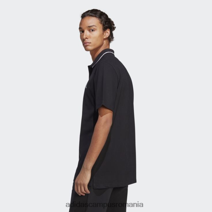 adidas campus romania tricou polo cu logo mic piqué essentials negru bărbați negru J266N25414