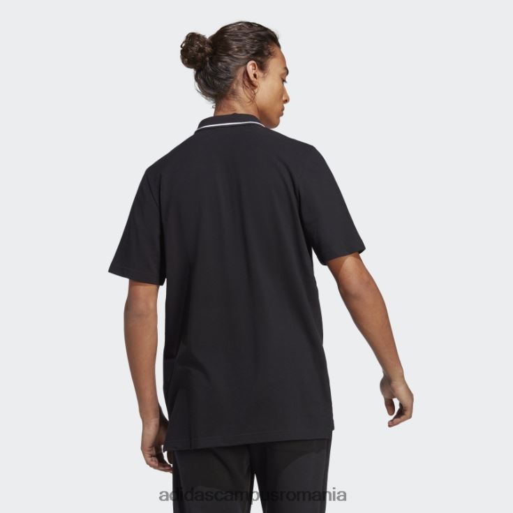 adidas campus romania tricou polo cu logo mic piqué essentials negru bărbați negru J266N25414