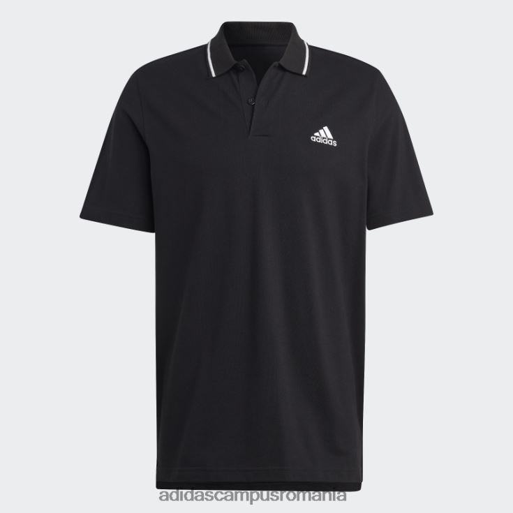 adidas campus romania tricou polo cu logo mic piqué essentials negru bărbați negru J266N25414