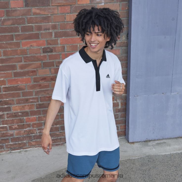 adidas campus romania tricou polo piqué alb bărbați alb J266N27334