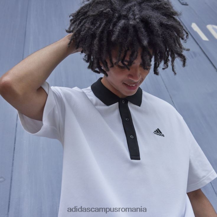 adidas campus romania tricou polo piqué alb bărbați alb J266N27334