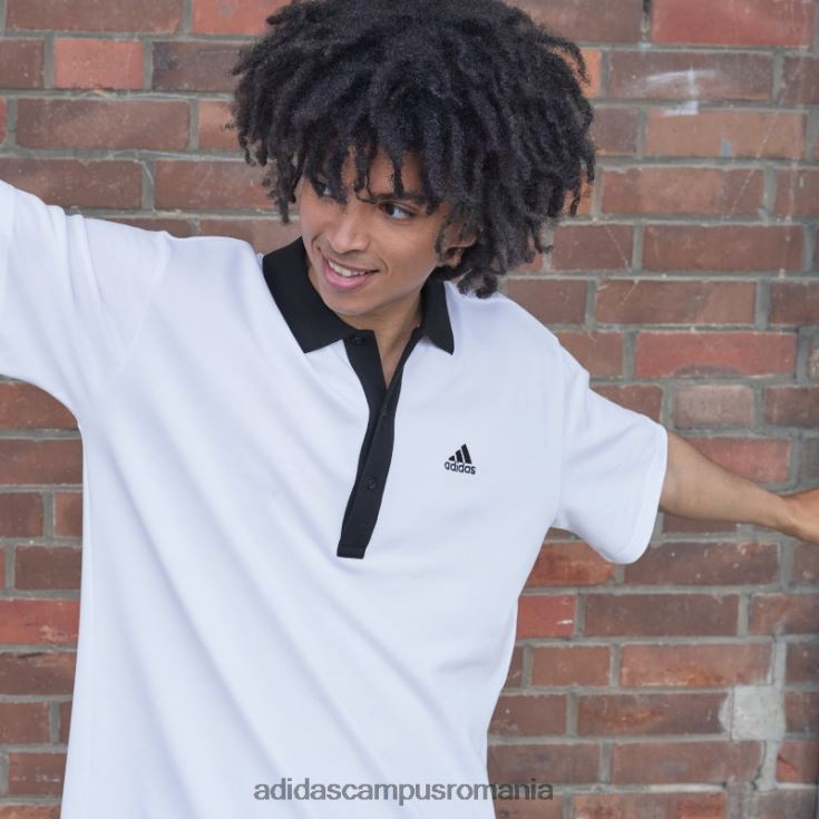 adidas campus romania tricou polo piqué alb bărbați alb J266N27334