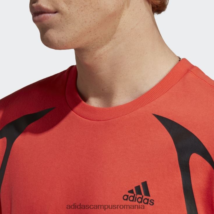 adidas campus romania tricou roșu color block bărbați roșu/alb/negru J266N214237