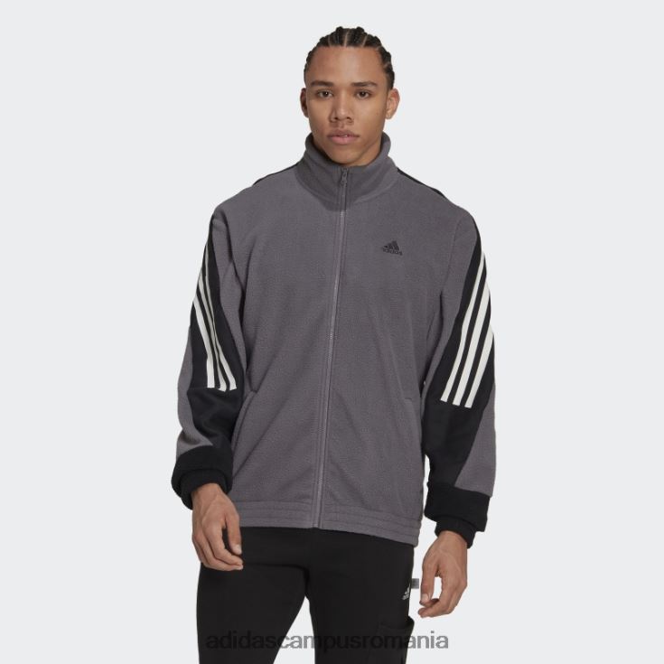 adidas campus romania urme gri icoane viitoare din 3 dungi polar fleece top bărbați urmă gri J266N27288
