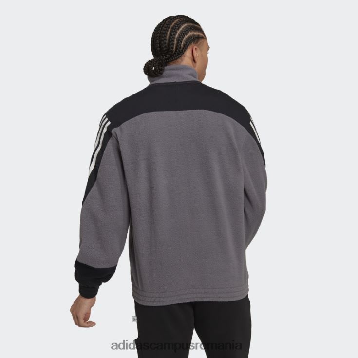 adidas campus romania urme gri icoane viitoare din 3 dungi polar fleece top bărbați urmă gri J266N27288