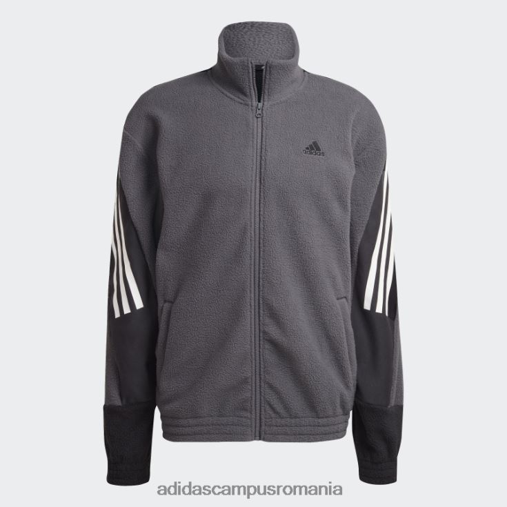 adidas campus romania urme gri icoane viitoare din 3 dungi polar fleece top bărbați urmă gri J266N27288
