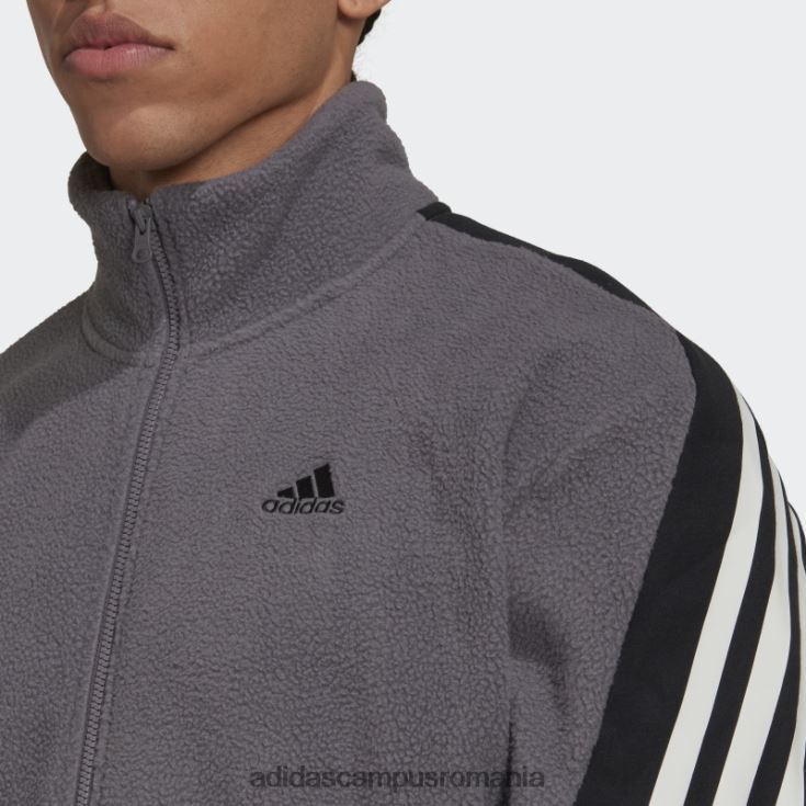 adidas campus romania urme gri icoane viitoare din 3 dungi polar fleece top bărbați urmă gri J266N27288