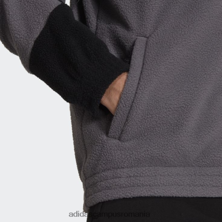 adidas campus romania urme gri icoane viitoare din 3 dungi polar fleece top bărbați urmă gri J266N27288