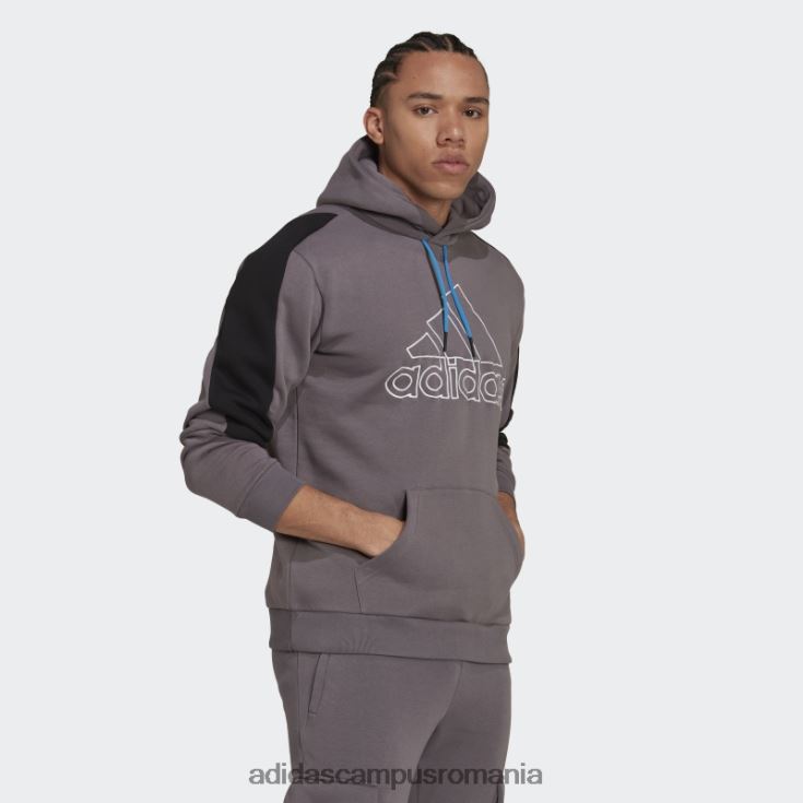 adidas campus romania urme gri viitoare pictograme insignă brodat de sport fleece hanora bărbați urmă gri J266N214602