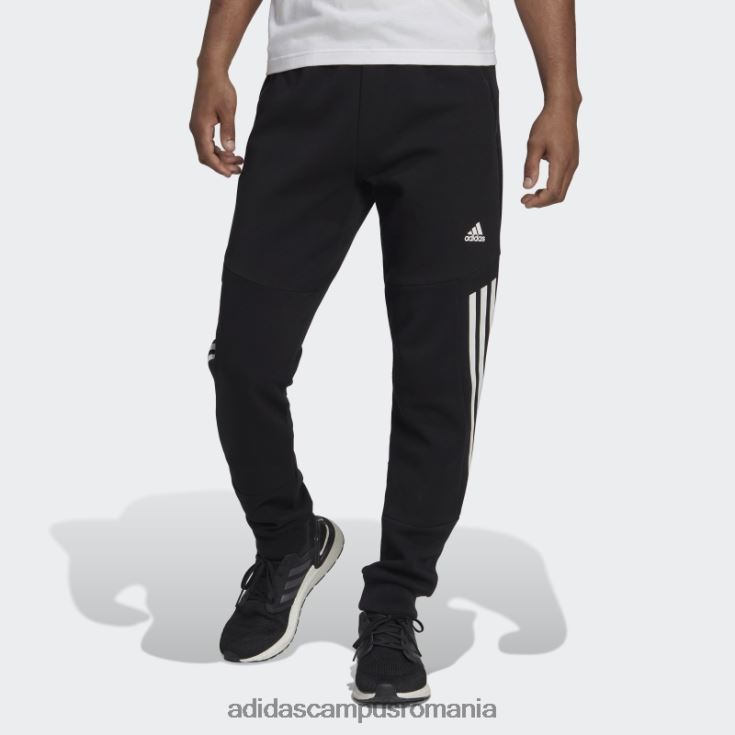 adidas campus romania viitor iconi pantaloni 3 dungi negri bărbați negru J266N21322