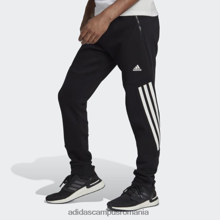 adidas campus romania viitor iconi pantaloni 3 dungi negri bărbați negru J266N21322
