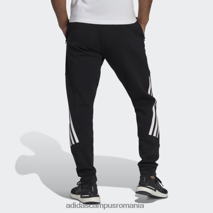 adidas campus romania viitor iconi pantaloni 3 dungi negri bărbați negru J266N21322