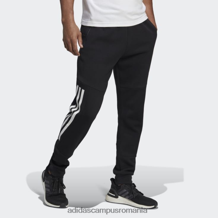 adidas campus romania viitor iconi pantaloni 3 dungi negri bărbați negru J266N21322