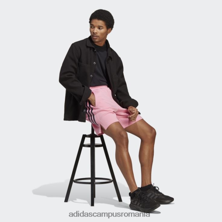 adidas campus romania viitor iconi pantaloni scurți 3 dungi roz bărbați roz J266N25342