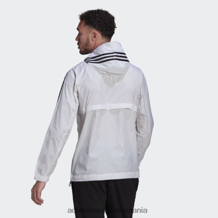 adidas campus romania Blazer de vânt țesut cu 3 dungi alb essentials bărbați alb negru J266N26527