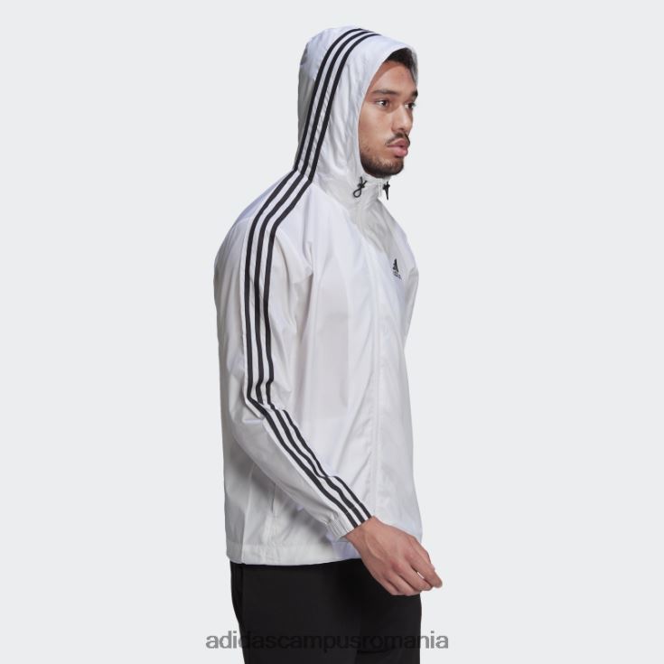 adidas campus romania Blazer de vânt țesut cu 3 dungi alb essentials bărbați alb negru J266N26527