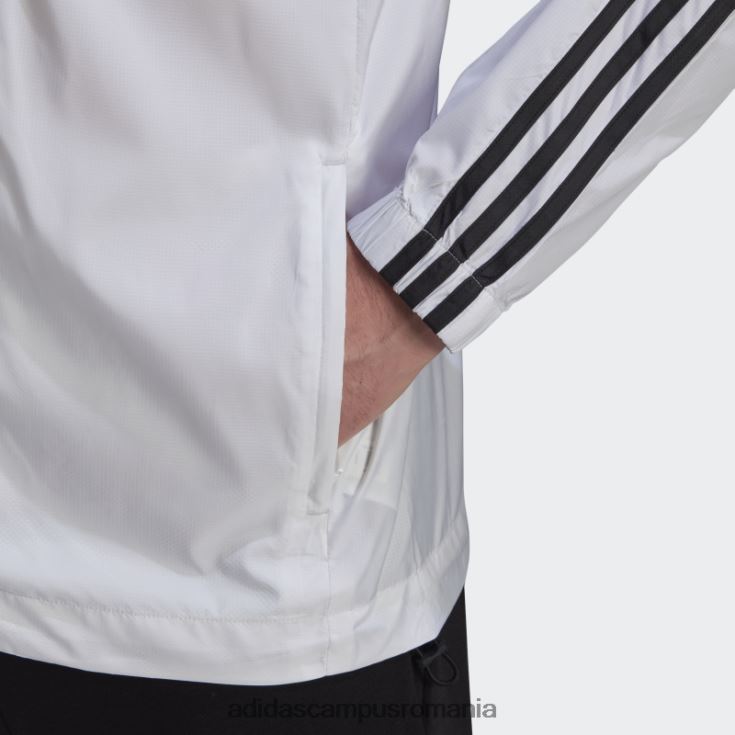 adidas campus romania Blazer de vânt țesut cu 3 dungi alb essentials bărbați alb negru J266N26527