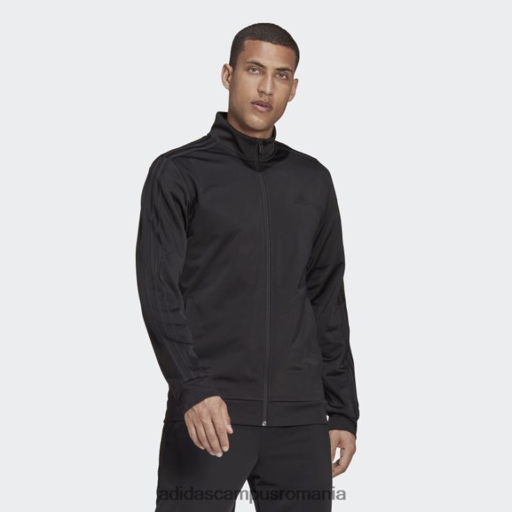 adidas campus romania jachetă neagră de încălzire cu 3 dungi adidas bărbați negru J266N24875