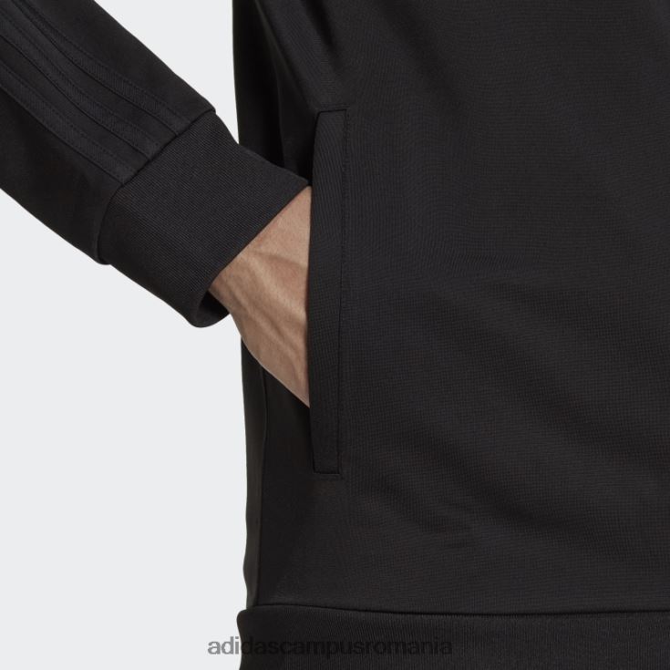 adidas campus romania jachetă neagră de încălzire cu 3 dungi adidas bărbați negru J266N24875