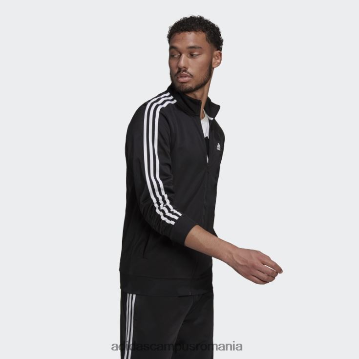 adidas campus romania jachetă neagră pentru încălzire cu 3 dungi bărbați alb negru J266N24850