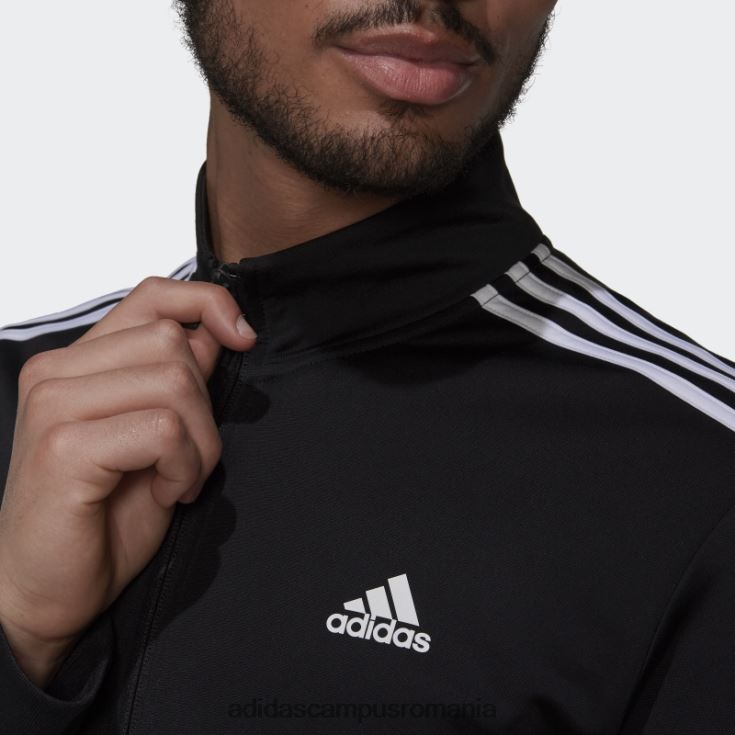 adidas campus romania jachetă neagră pentru încălzire cu 3 dungi bărbați alb negru J266N24850