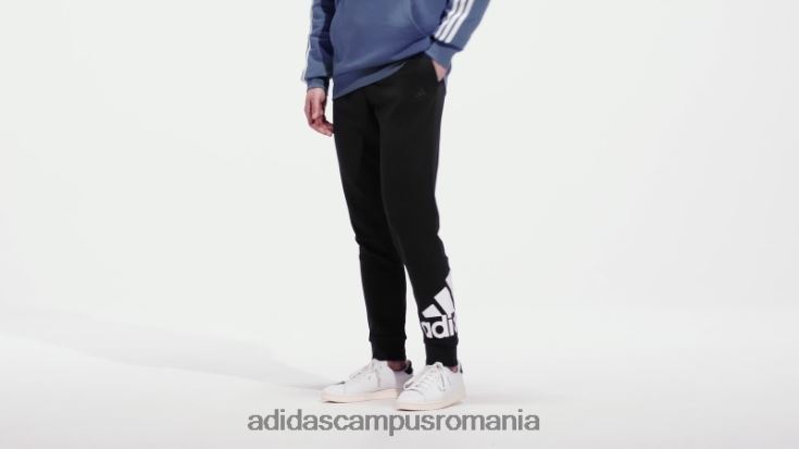adidas campus romania pantaloni cu logo-ul cu manșetă conică de țesătură franceză essentials cerneală bărbați cerneală/alb J266N26956