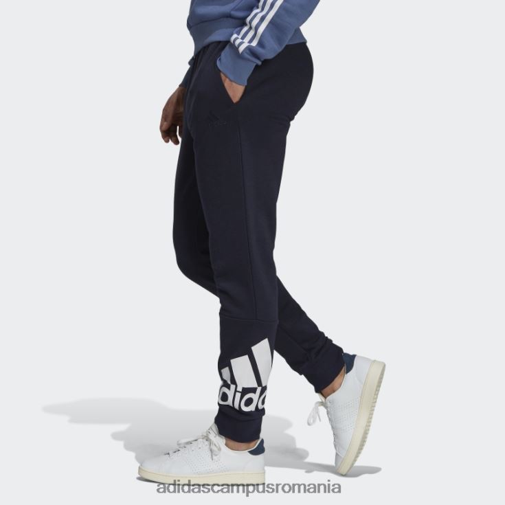adidas campus romania pantaloni cu logo-ul cu manșetă conică de țesătură franceză essentials cerneală bărbați cerneală/alb J266N26956