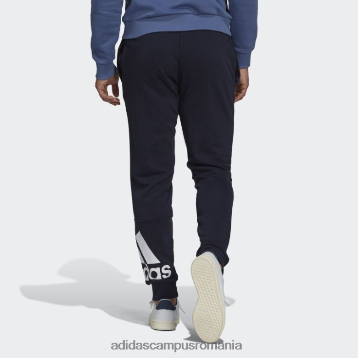 adidas campus romania pantaloni cu logo-ul cu manșetă conică de țesătură franceză essentials cerneală bărbați cerneală/alb J266N26956