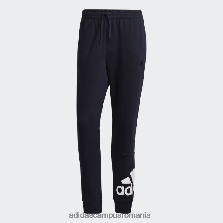 adidas campus romania pantaloni cu logo-ul cu manșetă conică de țesătură franceză essentials cerneală bărbați cerneală/alb J266N26956