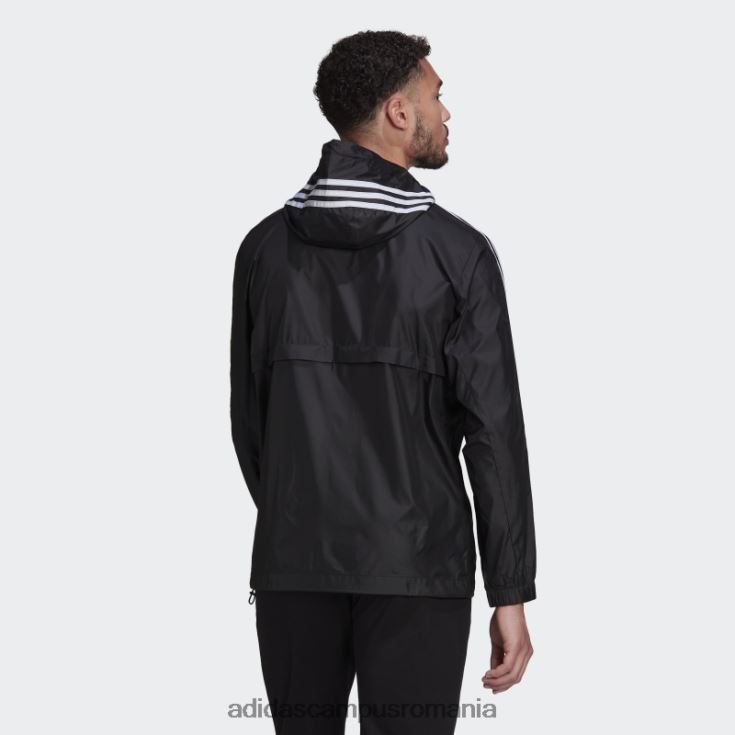 adidas campus romania pantaloni de vânt țesut cu 3 dungi, negru bărbați alb negru J266N26674