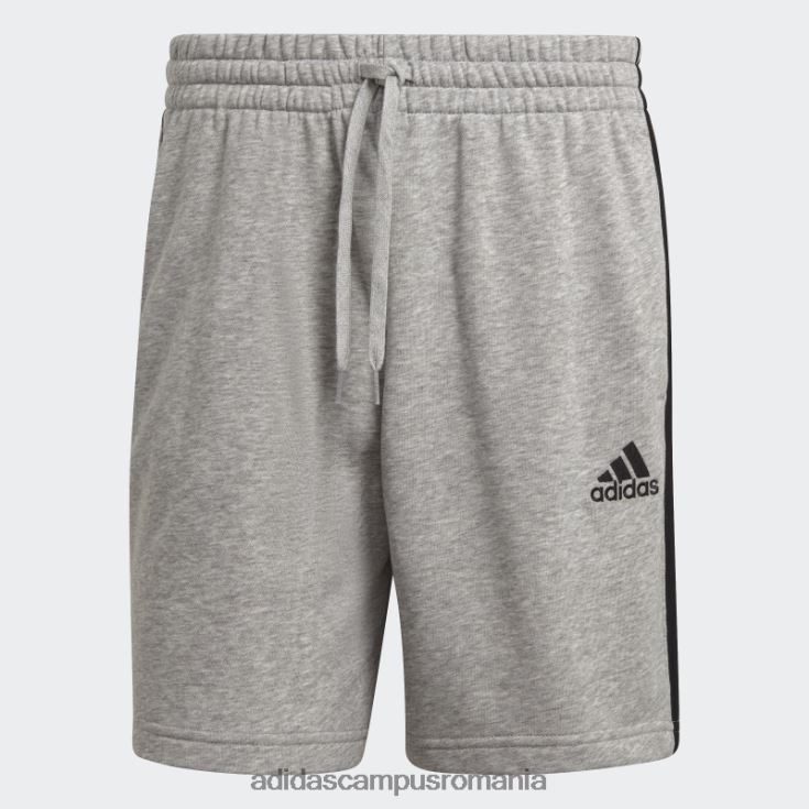 adidas campus romania pantaloni scurți cu 3 dungi french terry, gri mediu bărbați gri mediu/negru J266N25437