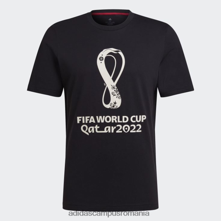 adidas campus romania Cupa Mondială FIFA 2022 tricou grafic negru bărbați negru J266N2800