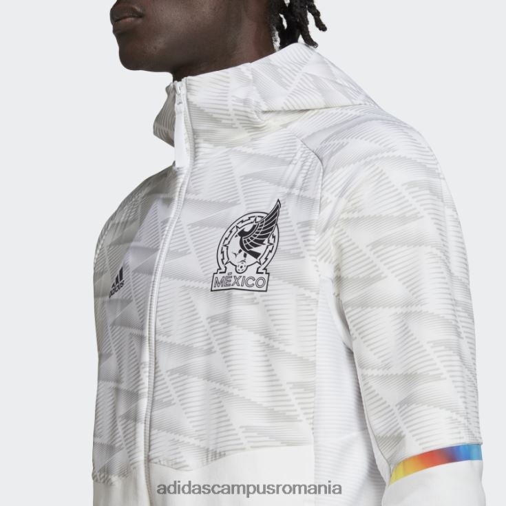 adidas campus romania Hanorac de călătorie cu fermoar complet de ziua jocului din Mexic alb bărbați alb J266N215061