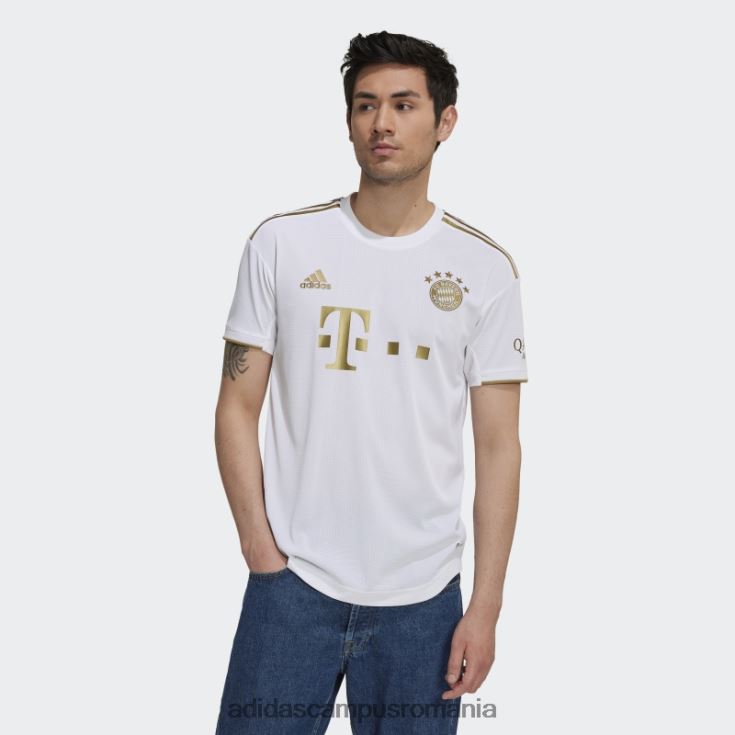 adidas campus romania alb fc bayern 22/23 deplasare tricou autentic adidas bărbați alb/aur de fotbal închis J266N214145