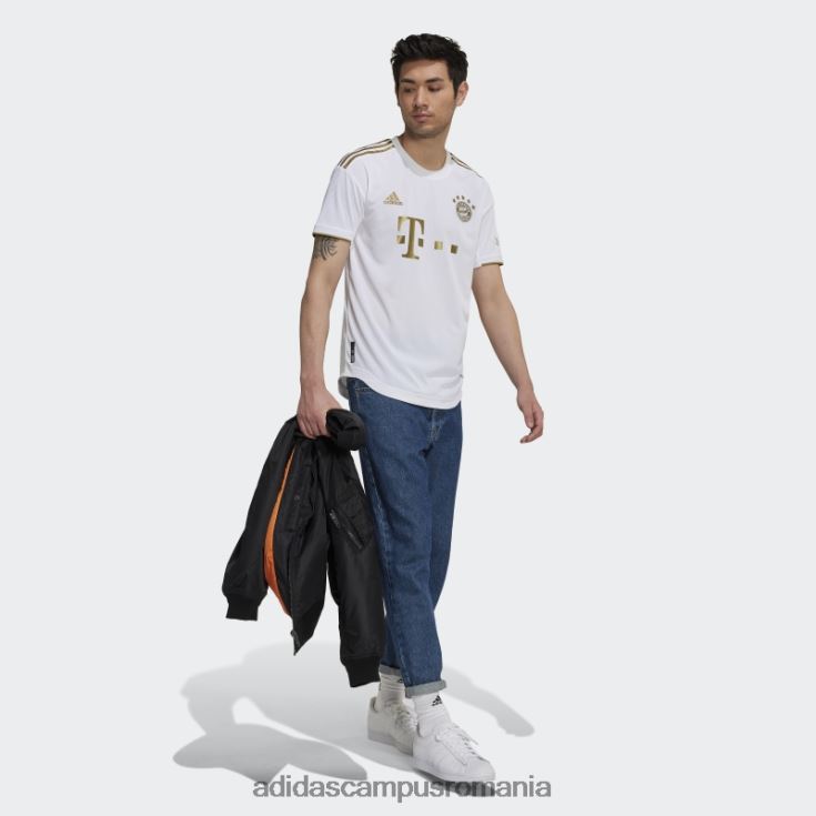 adidas campus romania alb fc bayern 22/23 deplasare tricou autentic adidas bărbați alb/aur de fotbal închis J266N214145