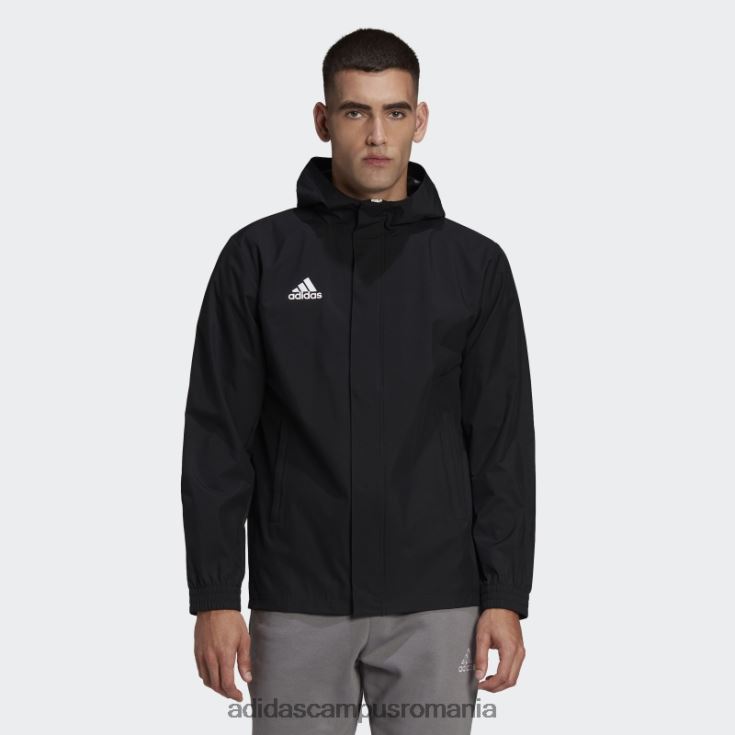 adidas campus romania entrada 22 jachetă pentru orice vreme neagră bărbați negru J266N26650
