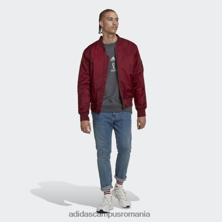 adidas campus romania hanorac gri închis cu emblema oficială a Cupei Mondiale FIFA 2022 bărbați erica gri închis J266N27295