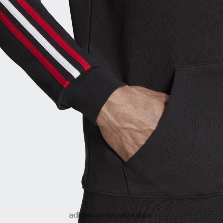 adidas campus romania hanorac negru cu fermoar complet, cu 3 dungi manchester united bărbați negru J266N213568