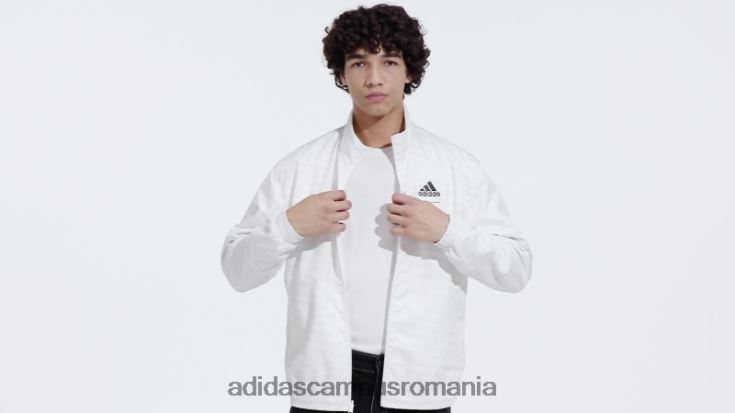 adidas campus romania jachetă albă cu imnul real madrid bărbați alb J266N25872
