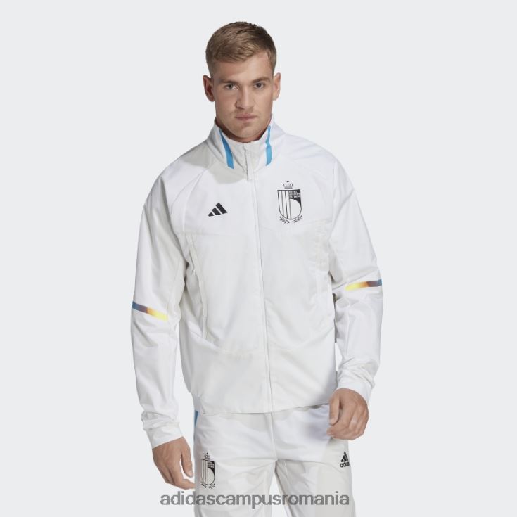 adidas campus romania jachetă albă cu imnul zilei jocului din Belgia bărbați alb J266N27162