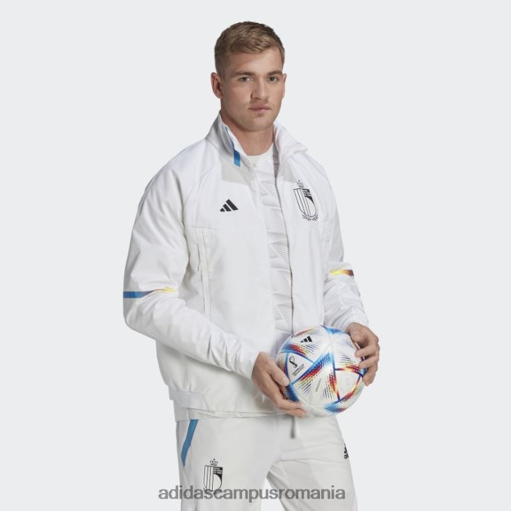 adidas campus romania jachetă albă cu imnul zilei jocului din Belgia bărbați alb J266N27162