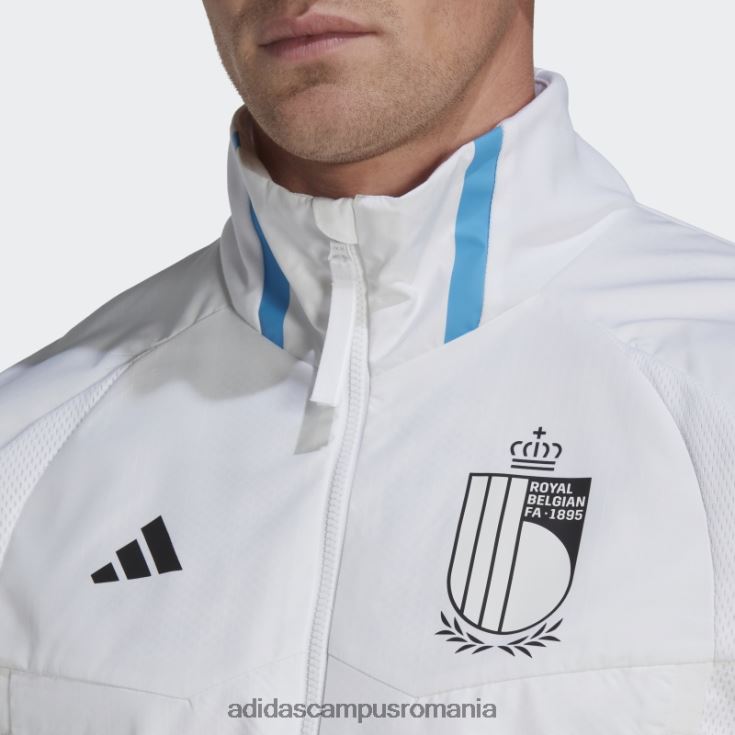 adidas campus romania jachetă albă cu imnul zilei jocului din Belgia bărbați alb J266N27162