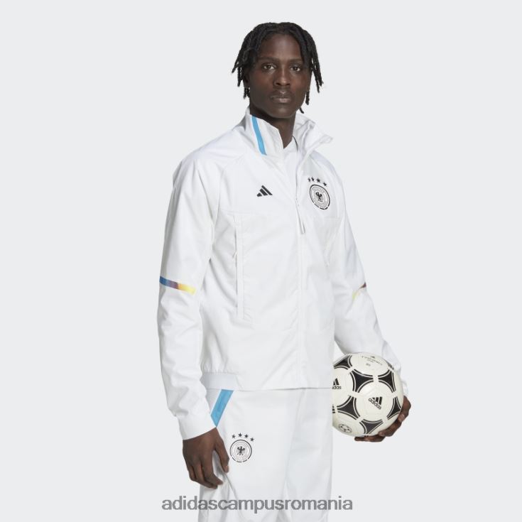 adidas campus romania jachetă albă cu imnul zilei jocului german bărbați alb J266N27193