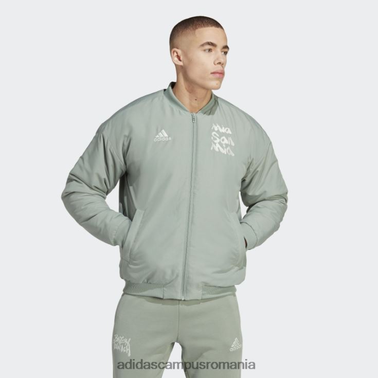 adidas campus romania jachetă căptușită fc bayern chinese story verde argintiu bărbați verde argintiu J266N214188