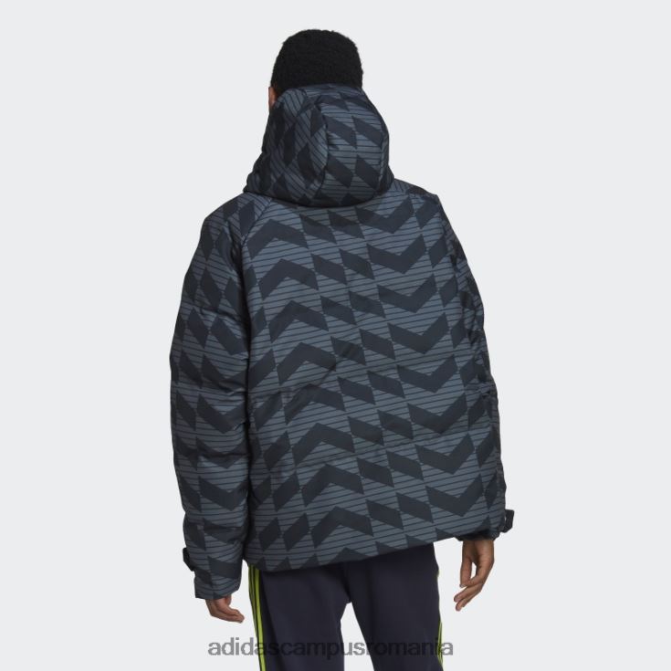 adidas campus romania jachetă de puf manchester united lifestyler neagră bărbați negru/gri noapte J266N214065