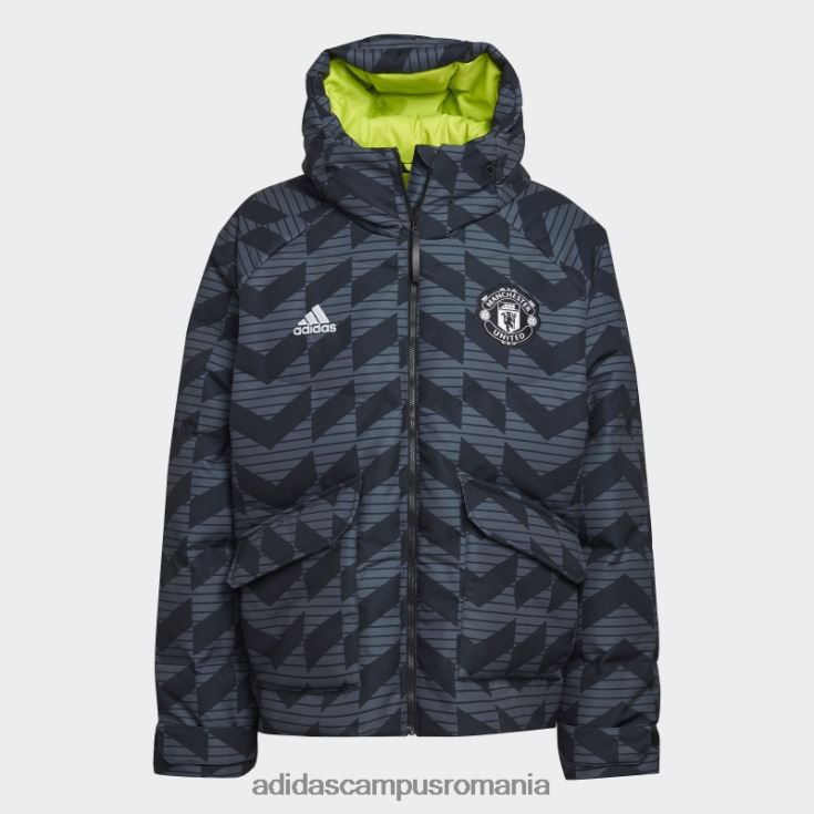 adidas campus romania jachetă de puf manchester united lifestyler neagră bărbați negru/gri noapte J266N214065