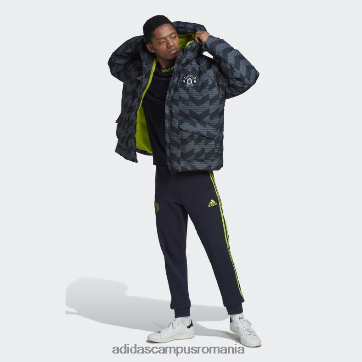adidas campus romania jachetă de puf manchester united lifestyler neagră bărbați negru/gri noapte J266N214065